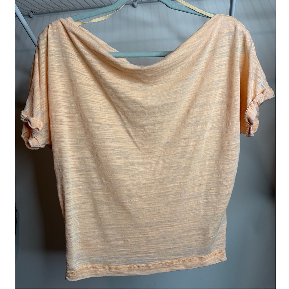 We The Free Light Orange Short Sleeve Top
